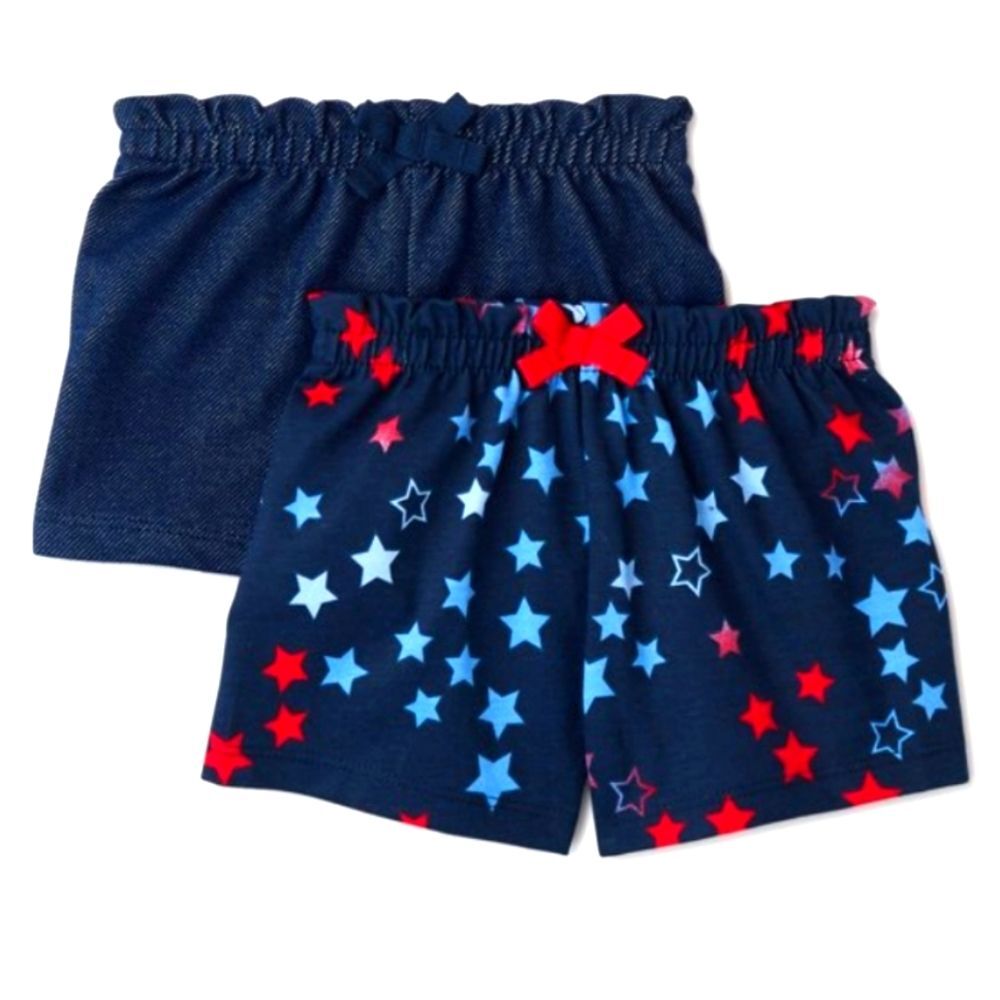 Garanimals Baby Girls’ Paperbag Waist Shorts Set, 2-Pack, Size 3-6m